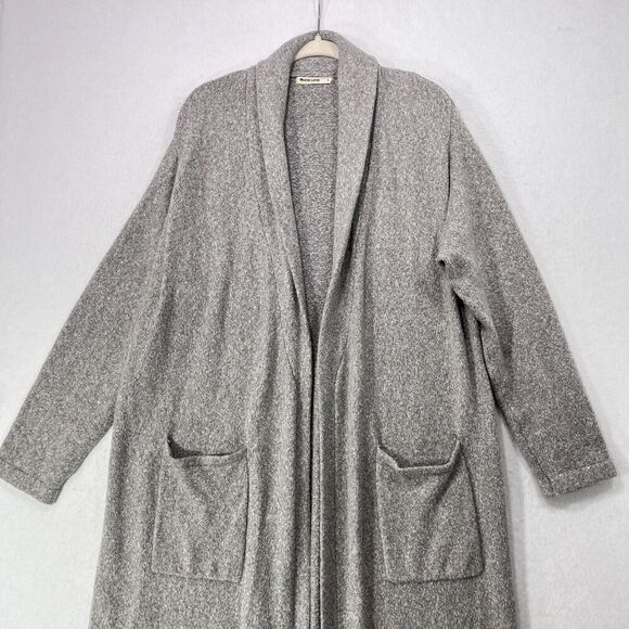 Marine Layer Cardigan Women L Quinn Duster Cardigan Frost Grey Open Long Soft - Picture 4 of 12